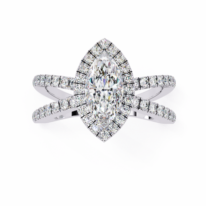 Aurora Quattro Marquise Solitaire Ring