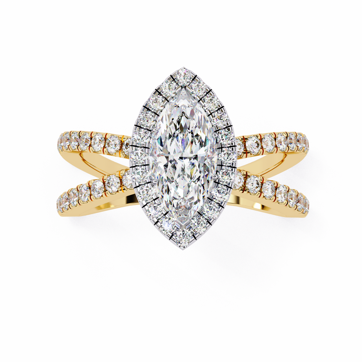 Aurora Quattro Marquise Solitaire Ring