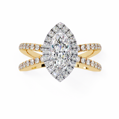 Aurora Quattro Marquise Solitaire Ring