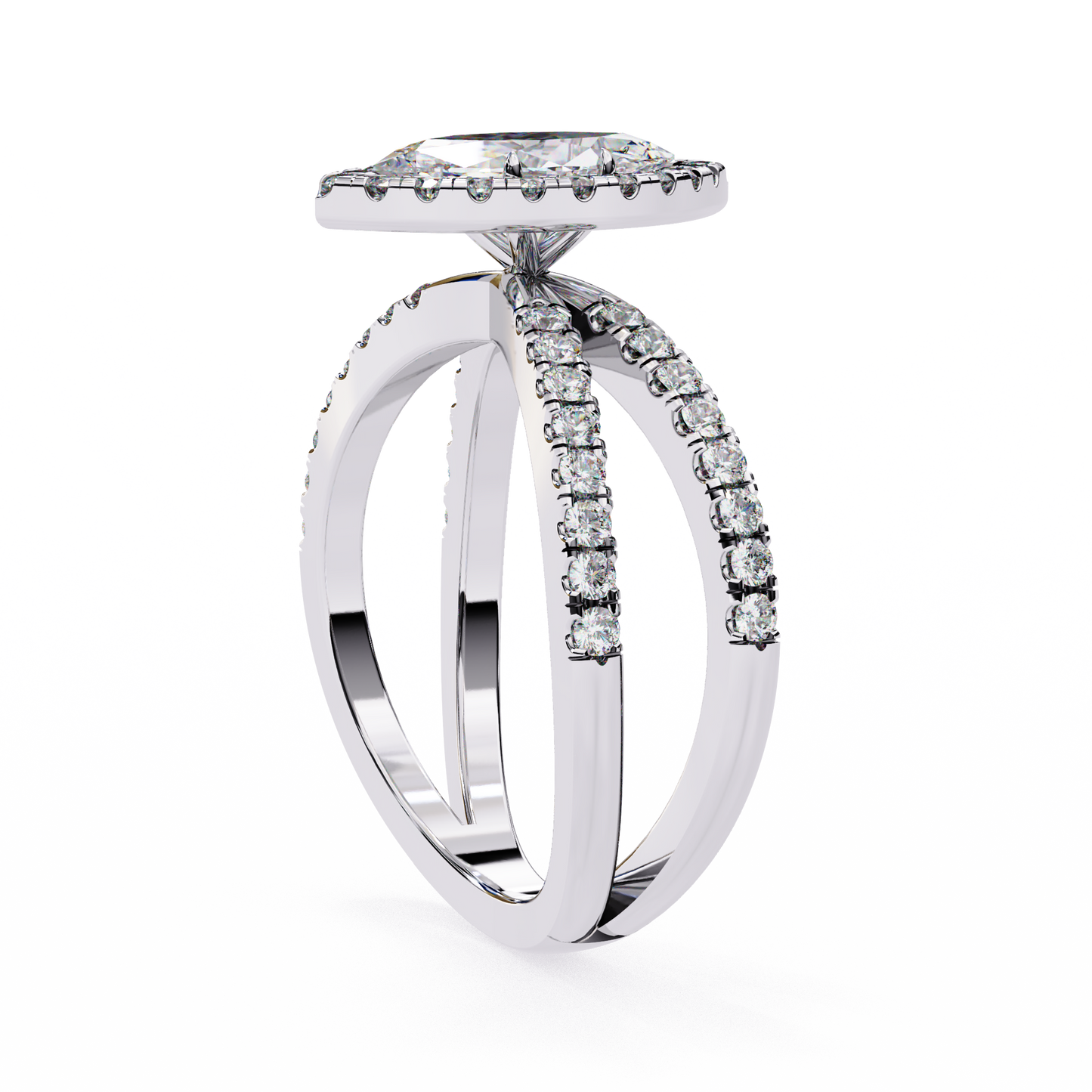 Aurora Quattro Marquise Solitaire Ring