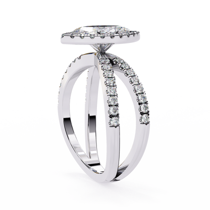 Aurora Quattro Marquise Solitaire Ring