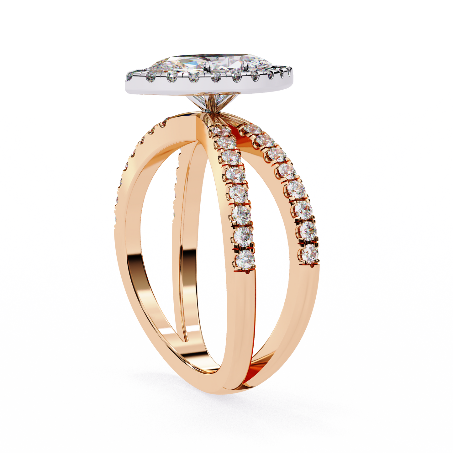 Aurora Quattro Marquise Solitaire Ring