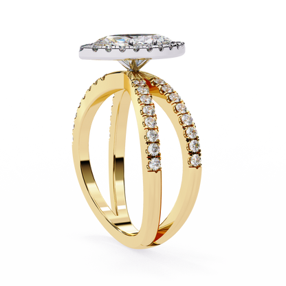 Aurora Quattro Marquise Solitaire Ring