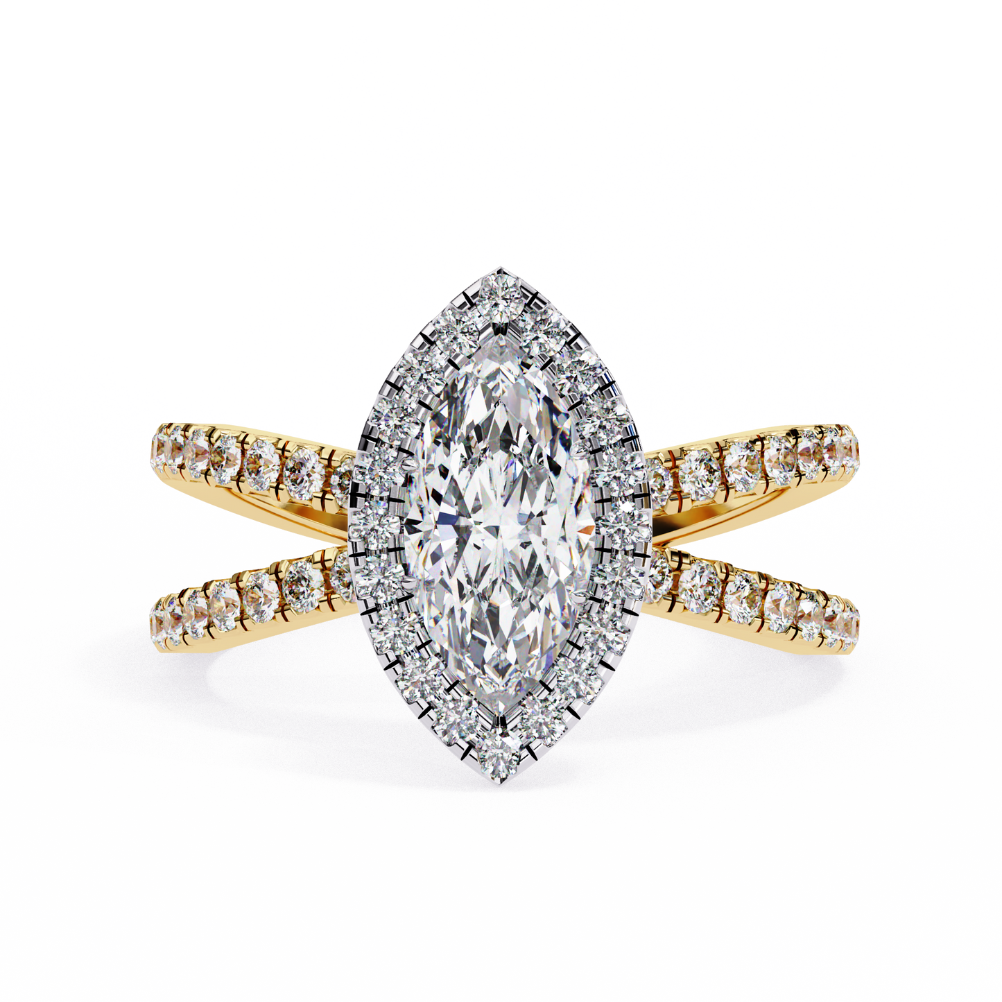Aurora Quattro Marquise Solitaire Ring