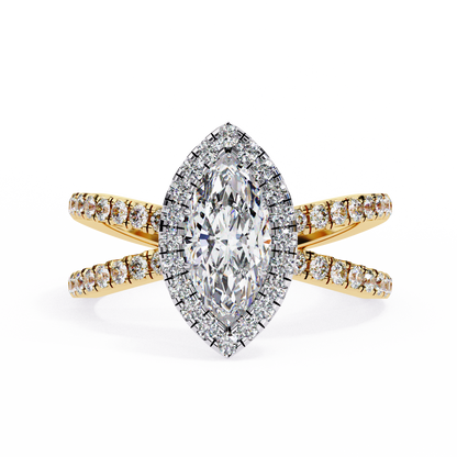 Aurora Quattro Marquise Solitaire Ring