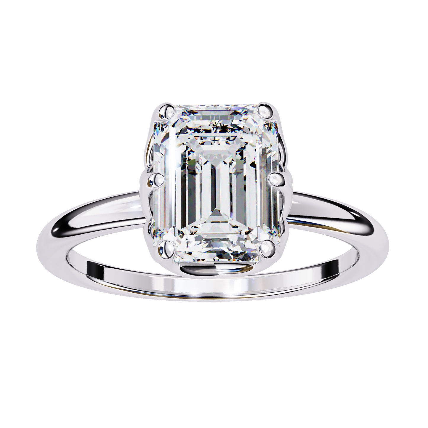 Aveline Pure Emerald Cut Solitaire Ring
