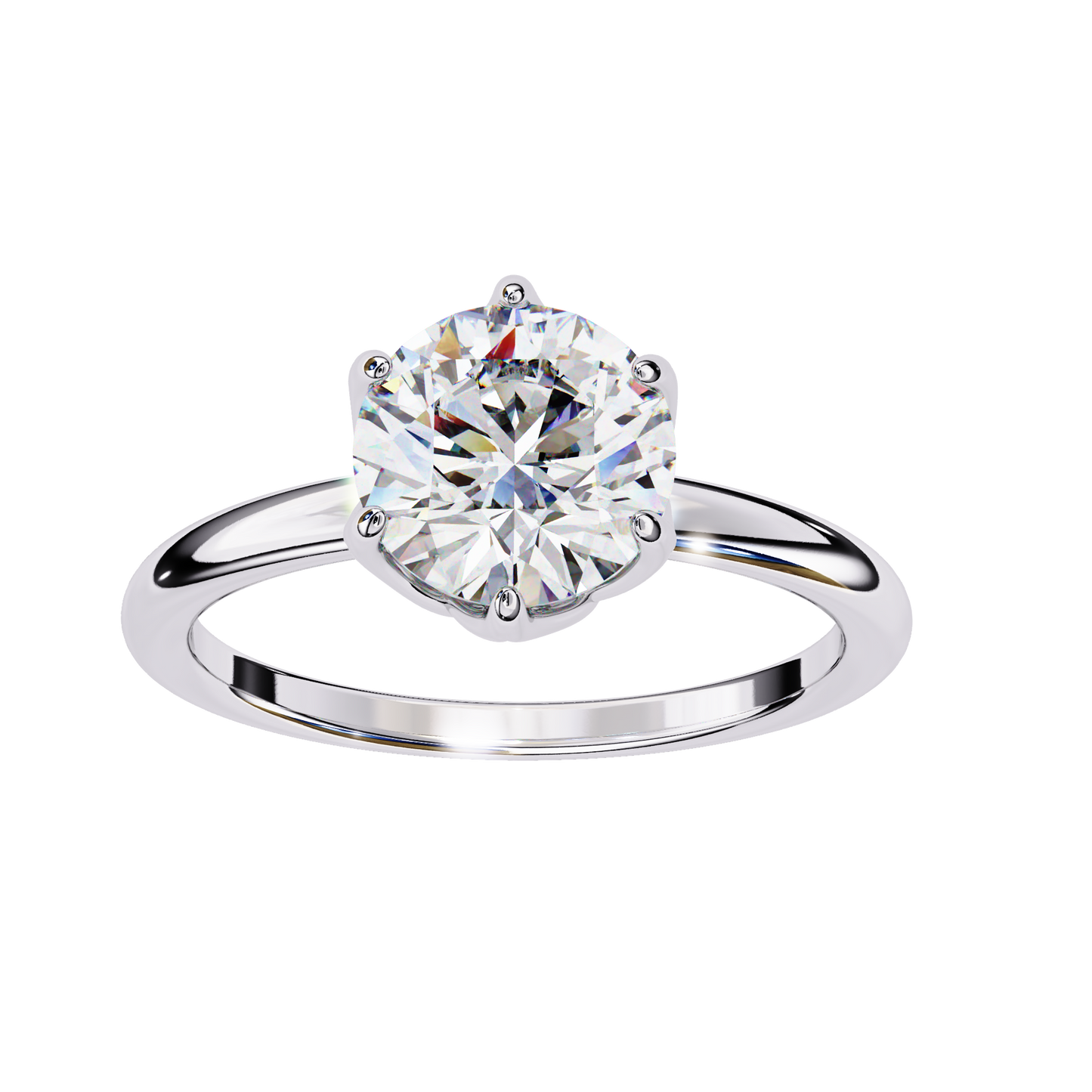 Oriana Vertex Round Solitaire Ring