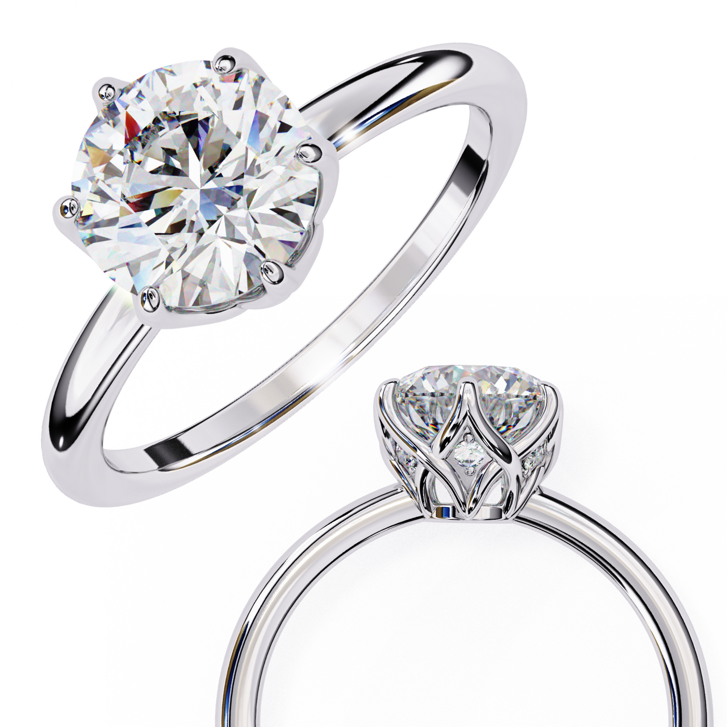 Oriana Vertex Round Solitaire Ring