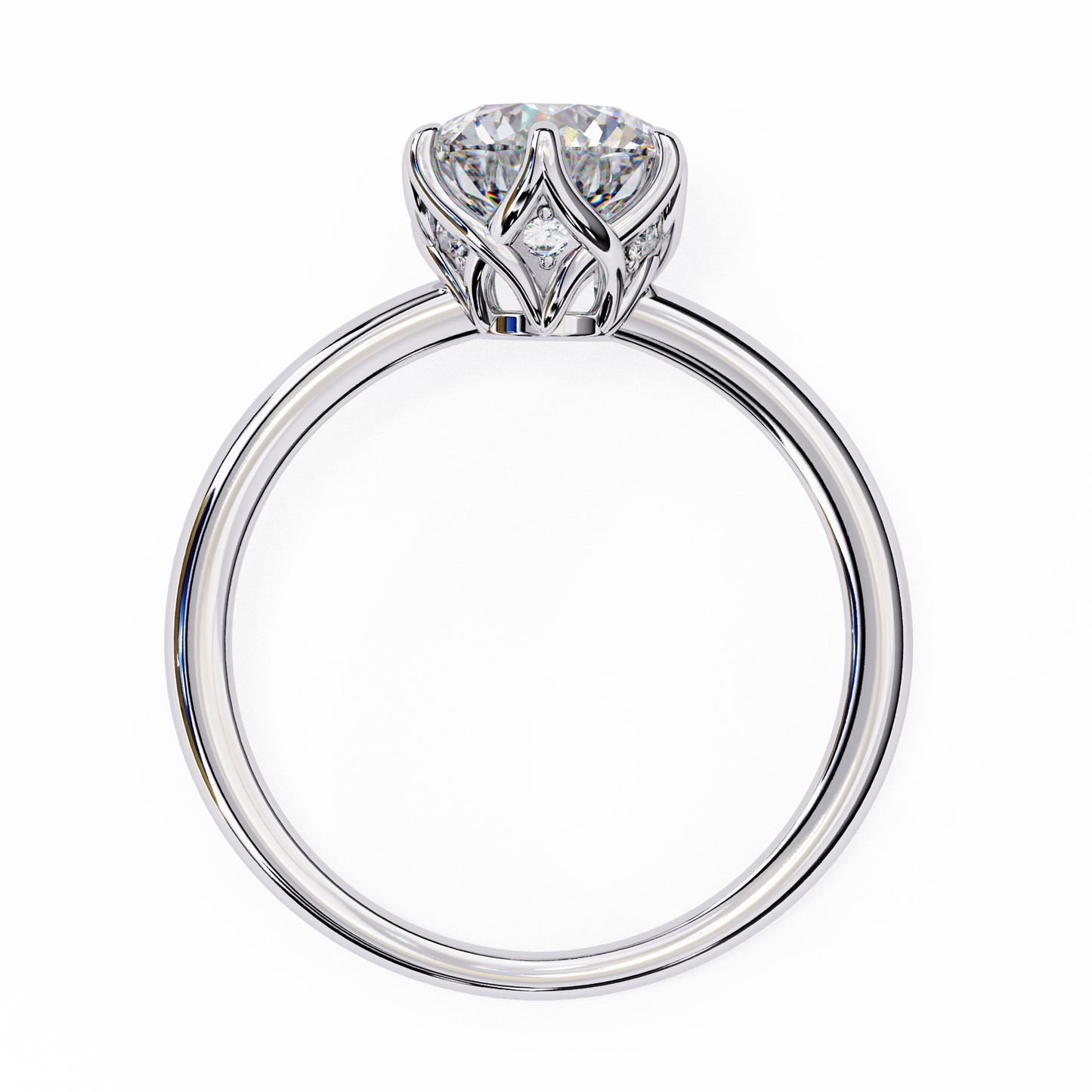 Oriana Vertex Round Solitaire Ring