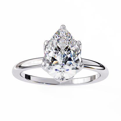Vittoria Crown Pear Solitaire Ring