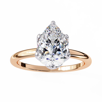 Vittoria Crown Pear Solitaire Ring
