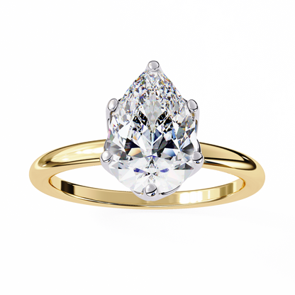 Vittoria Crown Pear Solitaire Ring