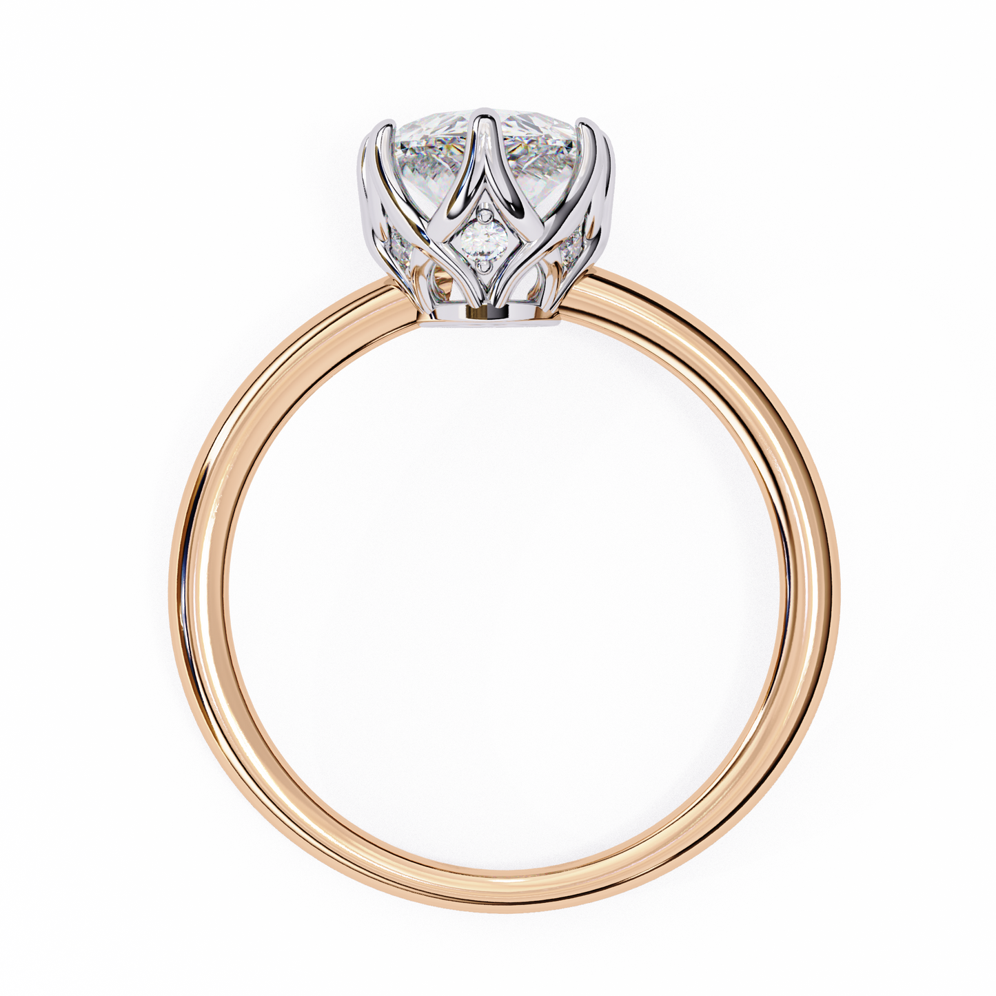 Vittoria Crown Pear Solitaire Ring