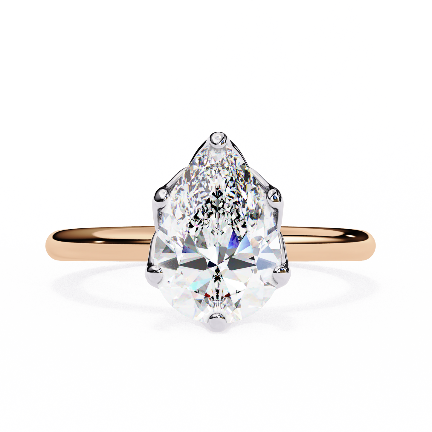 Vittoria Crown Pear Solitaire Ring