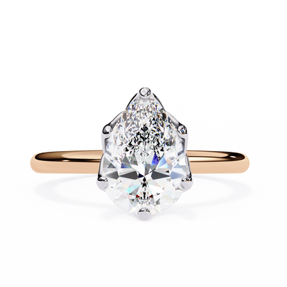 Vittoria Crown Pear Solitaire Ring