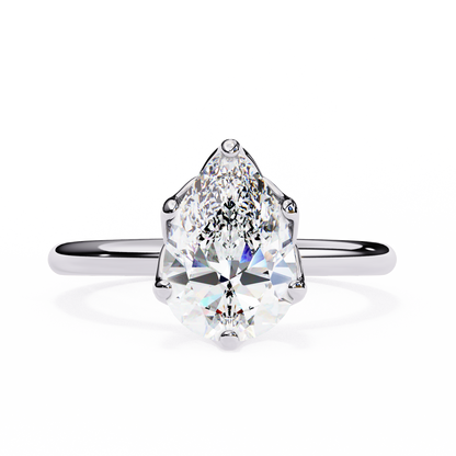 Vittoria Crown Pear Solitaire Ring