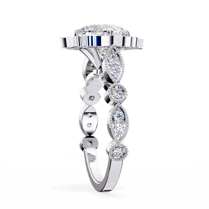 Fiore di Vento Cushion Solitaire Ring