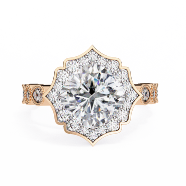 Fiore di Vento Cushion Solitaire Ring