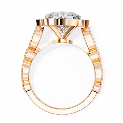 Fiore di Vento Cushion Solitaire Ring