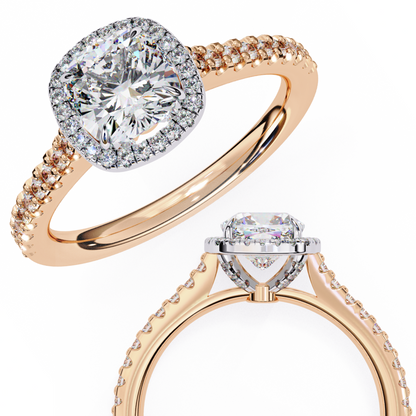 Eleganza Viva Cushion Solitaire Ring