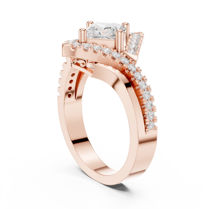 Valkyrie Crest Solitaire Diamond Ring