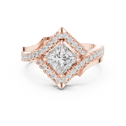 Valkyrie Crest Solitaire Diamond Ring
