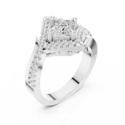 Valkyrie Crest Solitaire Diamond Ring