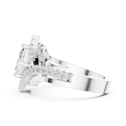 Valkyrie Crest Solitaire Diamond Ring