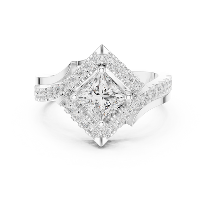 Valkyrie Crest Solitaire Diamond Ring