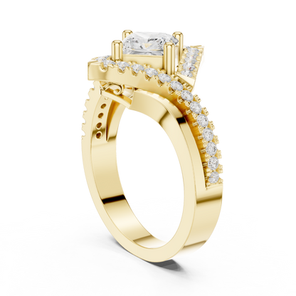 Valkyrie Crest Solitaire Diamond Ring
