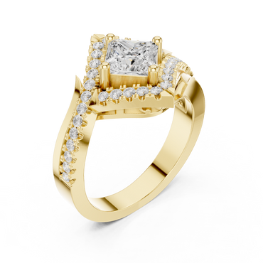 Valkyrie Crest Solitaire Diamond Ring