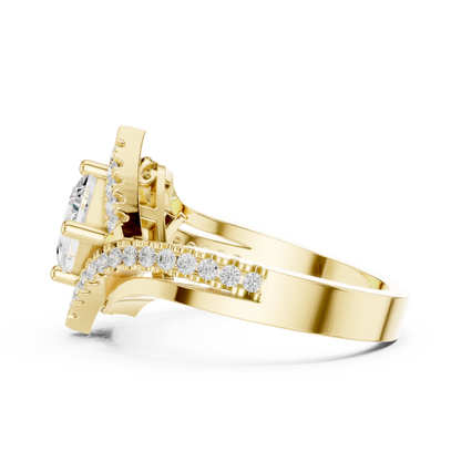 Valkyrie Crest Solitaire Diamond Ring