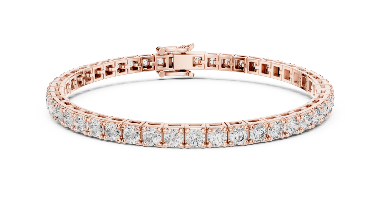 The Infinity Line Round Diamonds Tennis Bracelet 0.11 Carat Each