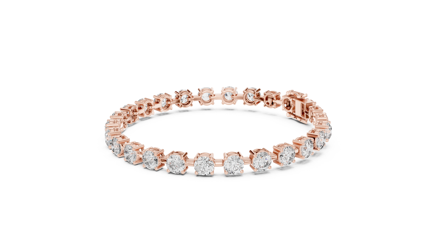 Orbital Grace Tennis Bracelet with 0.50 Carat Each Diamond