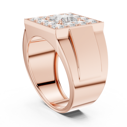 Crown Signet Men Solitaire Ring