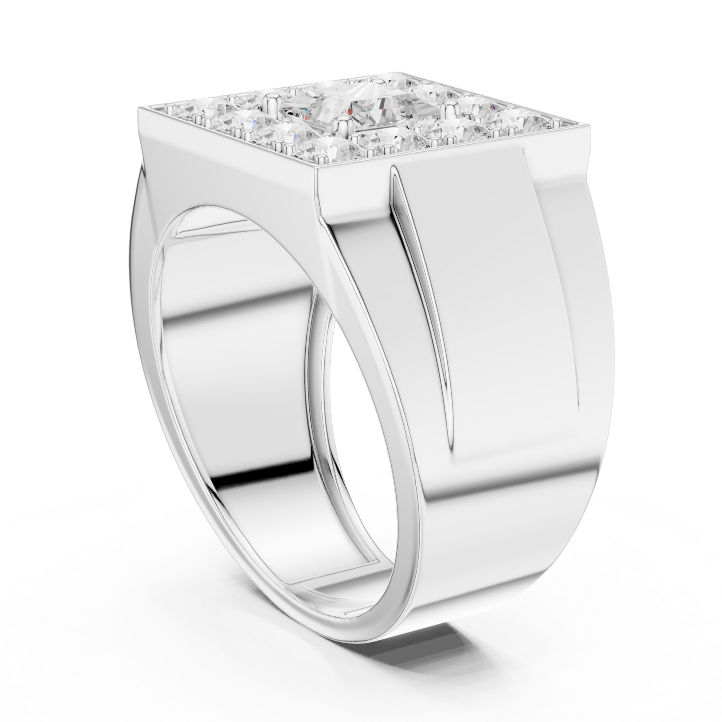 Crown Signet Men Solitaire Ring