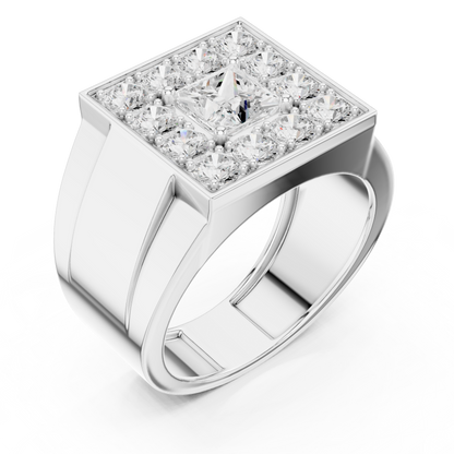 Crown Signet Men Solitaire Ring