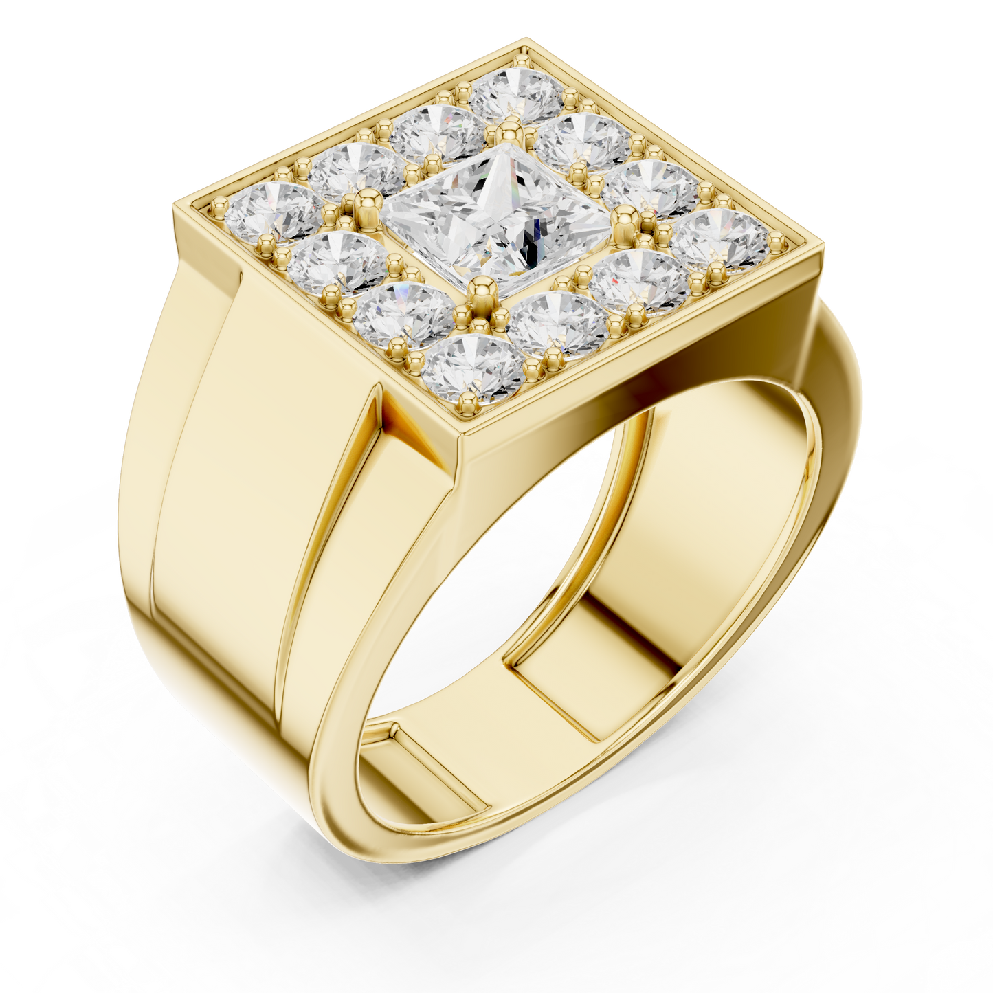 Crown Signet Men Solitaire Ring