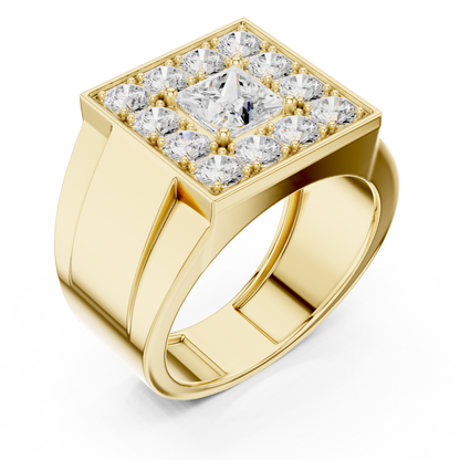 Crown Signet Men Solitaire Ring