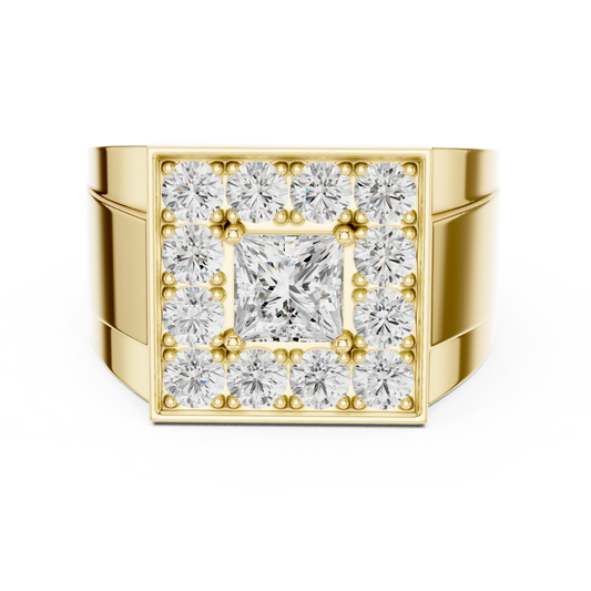 Crown Signet Men Solitaire Ring