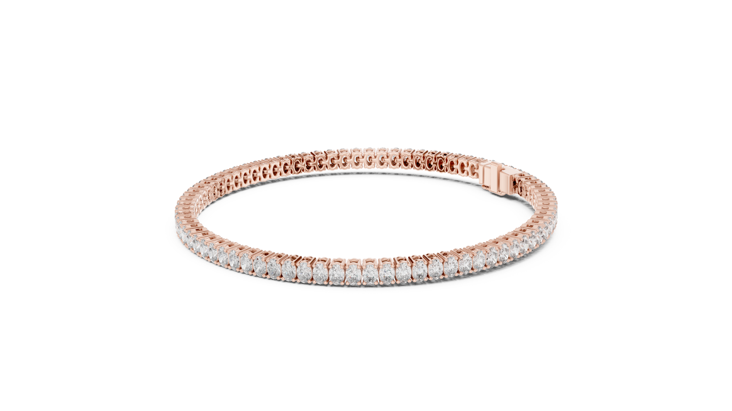 The Infinity Line Oval Diamonds Tennis Bracelet 0.15 Carat Each