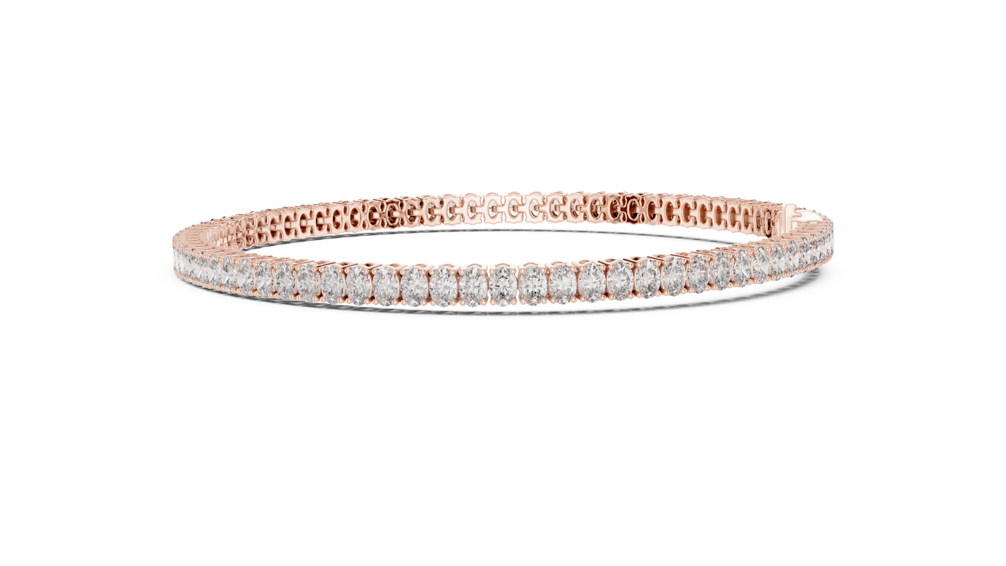 The Infinity Line Oval Diamonds Tennis Bracelet 0.15 Carat Each