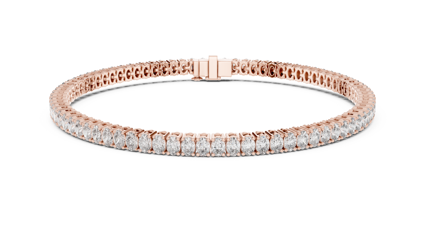 The Infinity Line Oval Diamonds Tennis Bracelet 0.15 Carat Each