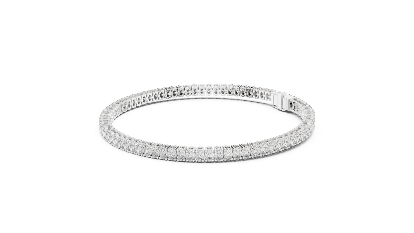 The Infinity Line Oval Diamonds Tennis Bracelet 0.15 Carat Each