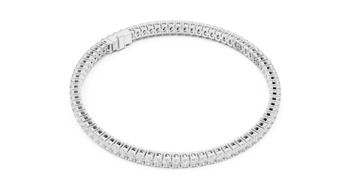 The Infinity Line Oval Diamonds Tennis Bracelet 0.15 Carat Each