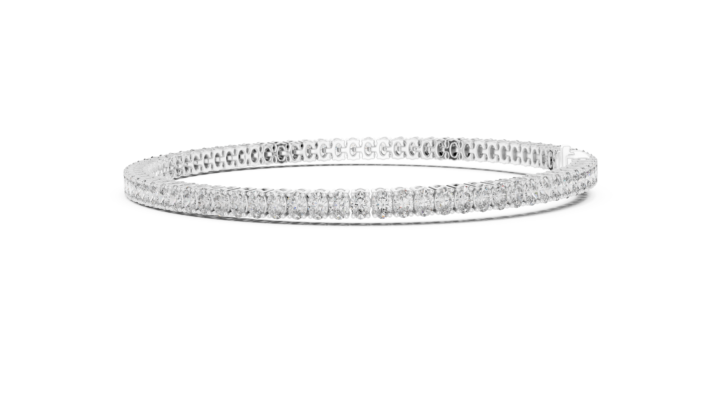 The Infinity Line Oval Diamonds Tennis Bracelet 0.15 Carat Each