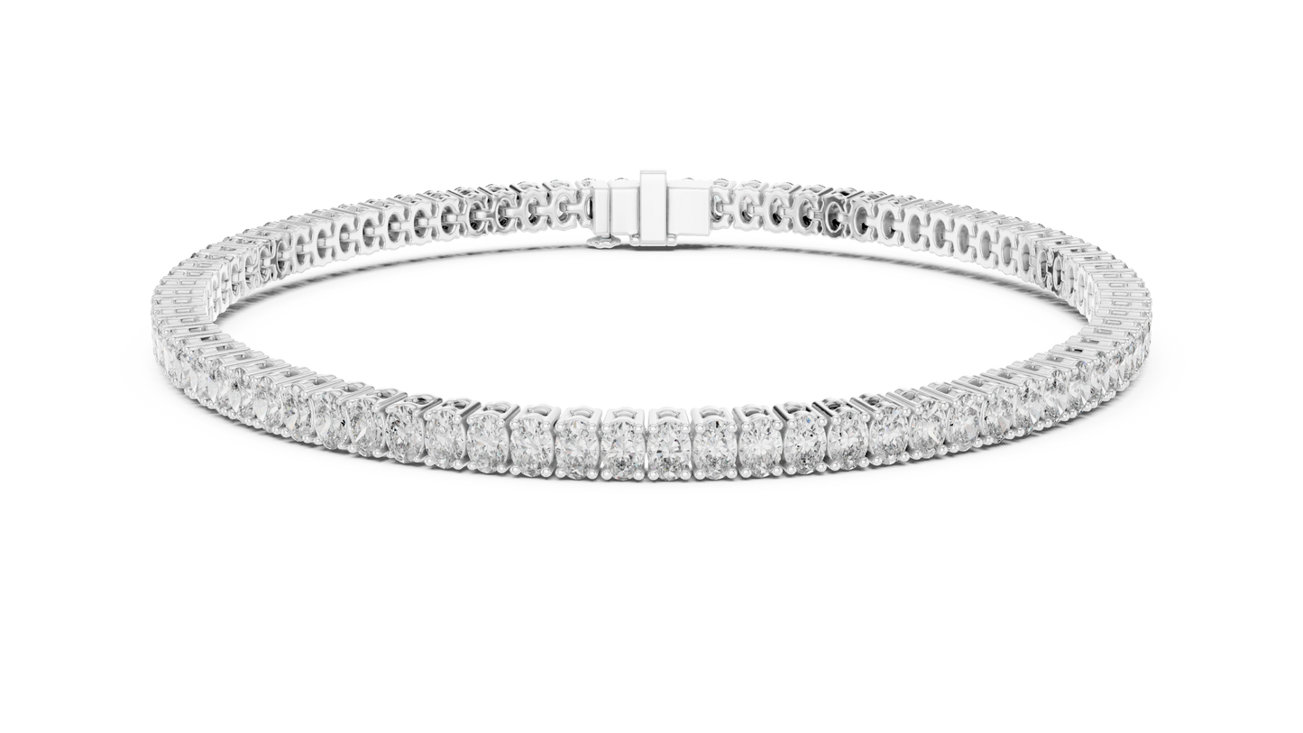 The Infinity Line Oval Diamonds Tennis Bracelet 0.15 Carat Each