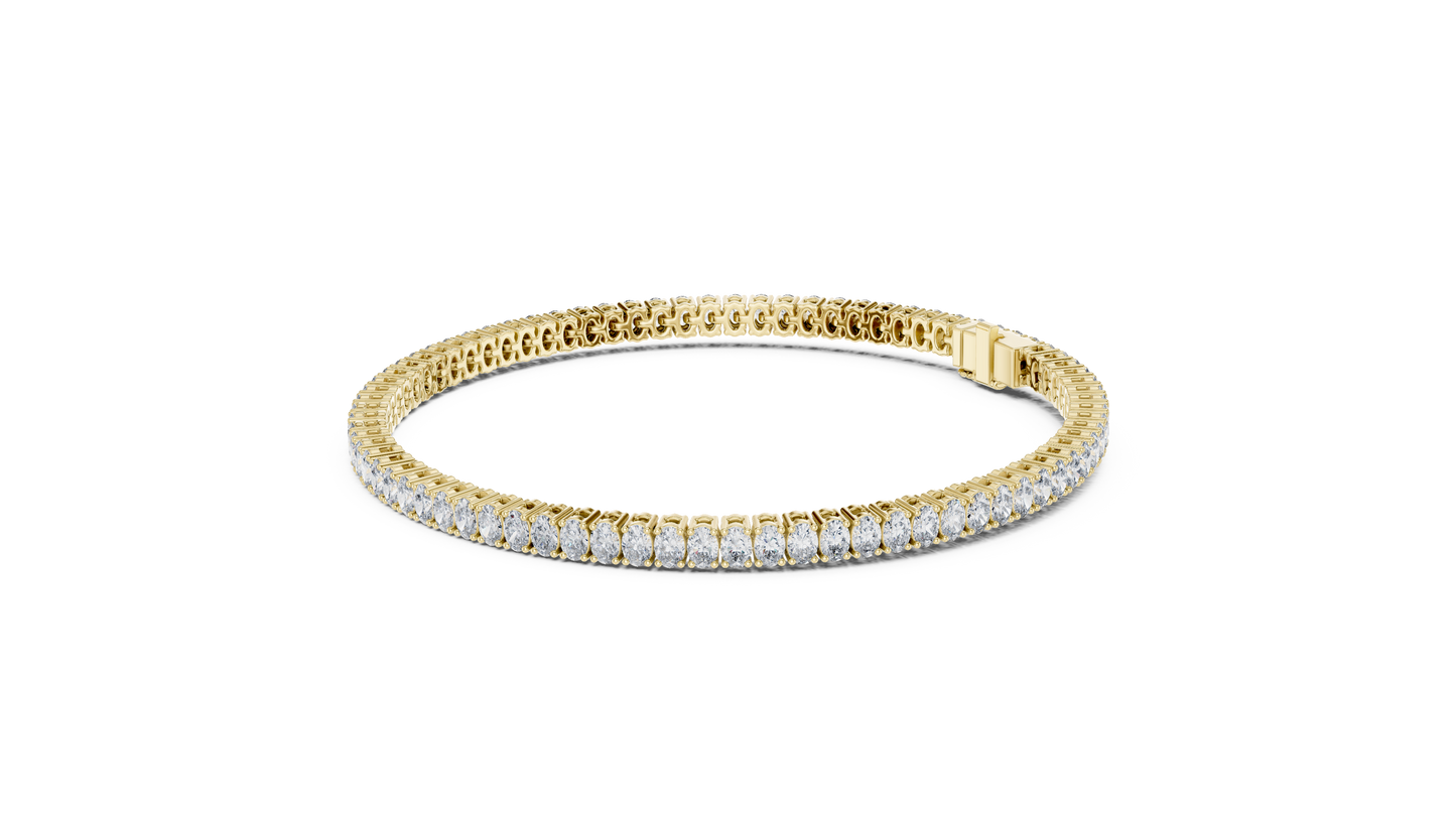 The Infinity Line Oval Diamonds Tennis Bracelet 0.15 Carat Each