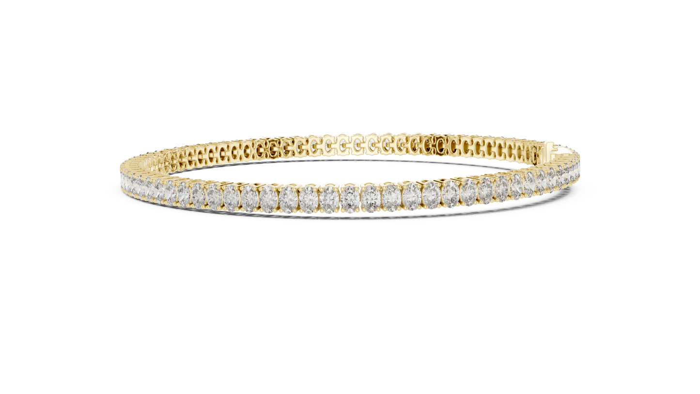 The Infinity Line Oval Diamonds Tennis Bracelet 0.15 Carat Each