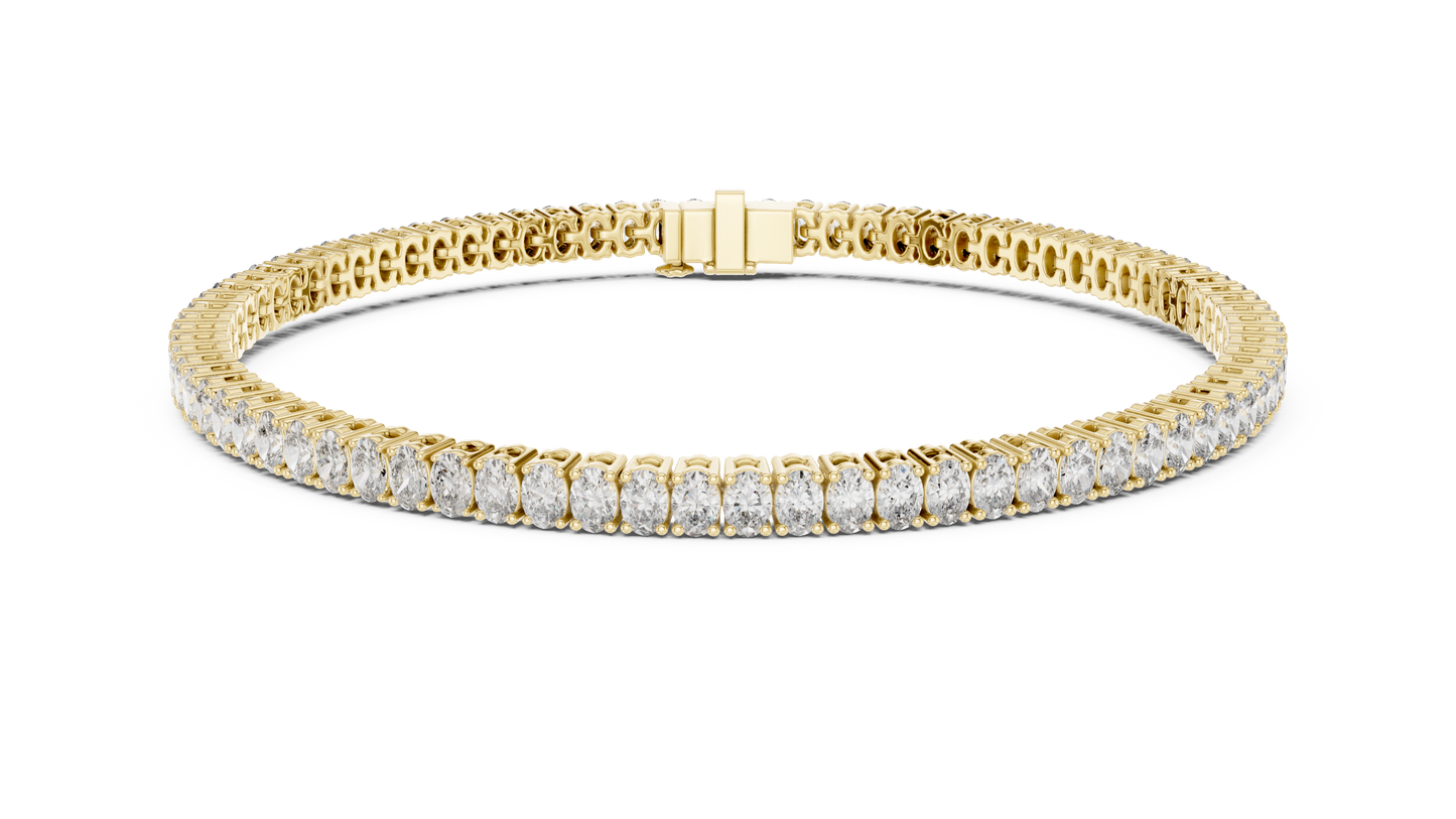 The Infinity Line Oval Diamonds Tennis Bracelet 0.15 Carat Each